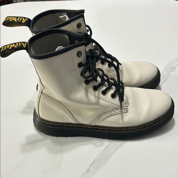 Dr. Martens White Leather Women's Boots - Picture 2 of 6